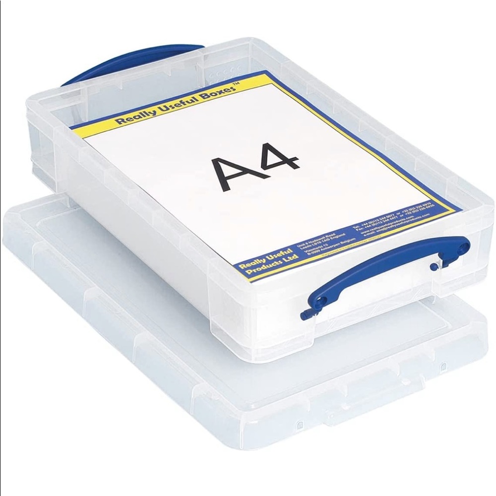 NWT Really Useful Boxes Inc. Snap-Lid Storage Bin, 10.25" x 14.5" x 3.37"